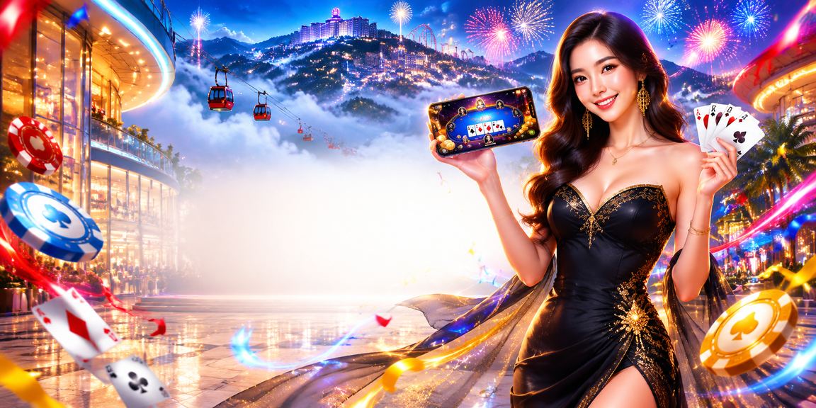 A Teen Patti game at Genting Highlands with players dressed in traditional Malay attire