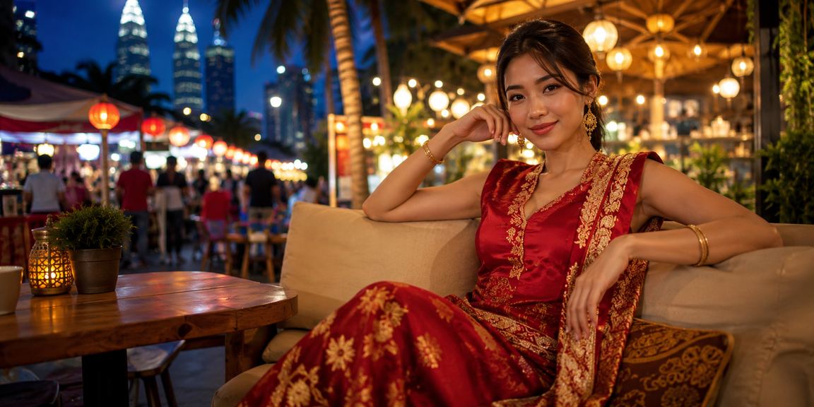 Online casino deposit process by a player in Kuala Lumpur in Malay attire