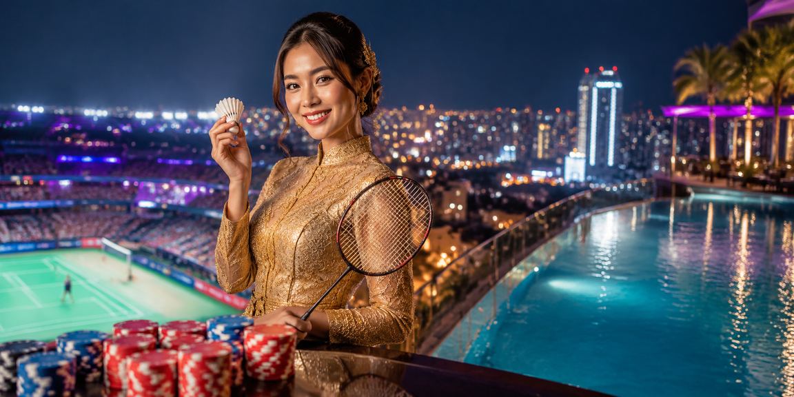 Entertainment casino player in Selangor in kebaya enjoying a table game